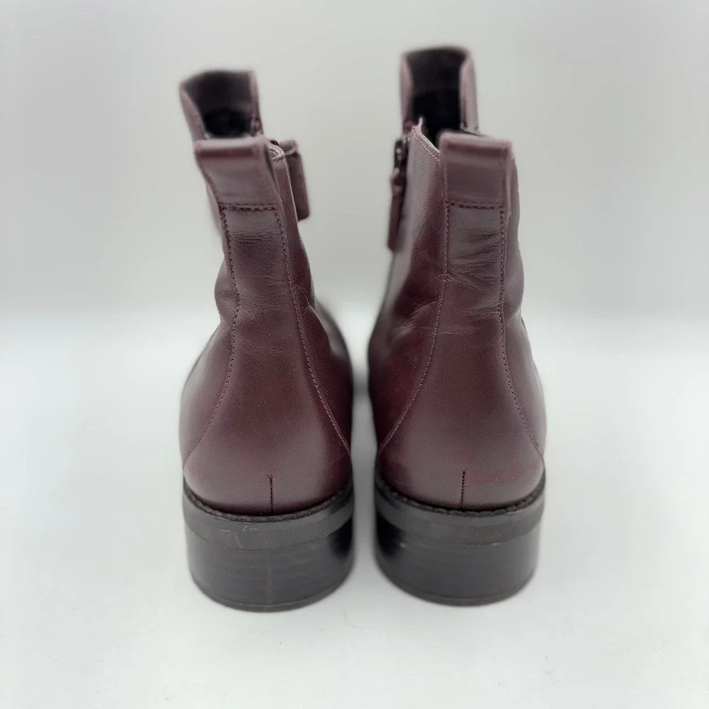 Cole‎ Haan River Chelsea Bootie Ankle Boots Burgundy Leather Side Zip Women 11